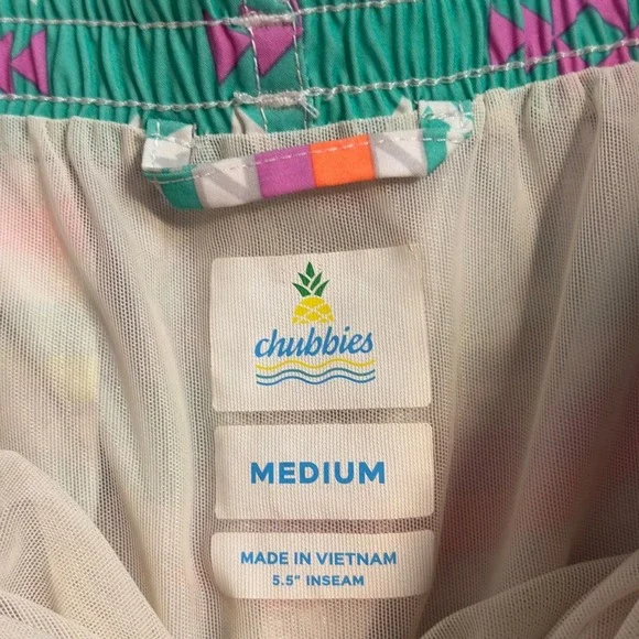 Chubbies Shorts Men M Colorful En Fuegos Aztec Mesh Lined Swim Trunk Beach - Picture 4 of 10